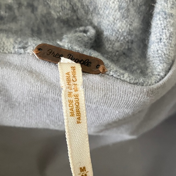 Free People Light Gray Stripe Knit Wool Blend Sweater - Picture 6 of 8